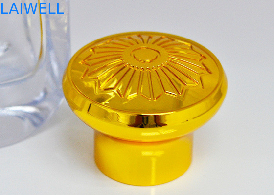 Tapones de perfume de aleación de zinc con revestimiento de color dorado fundido a presión de metal profesional personalizado con interior de 17,2 mm