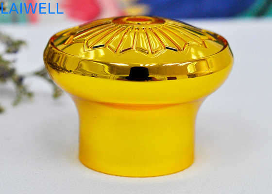 Tapones de perfume de aleación de zinc con revestimiento de color dorado fundido a presión de metal profesional personalizado con interior de 17,2 mm