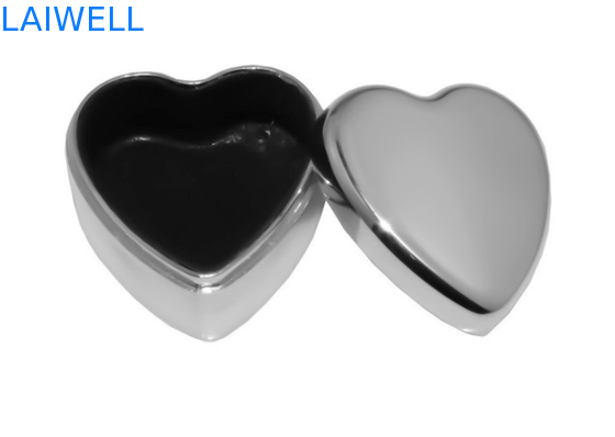 Joyero de plata del corazón de la aleación del cinc de los electrodomésticos del metal de PVD que platea a prueba de herrumbre