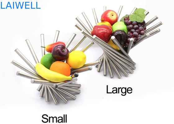 Fruta de acero inoxidable giratoria de pulido de plata Tray For Household