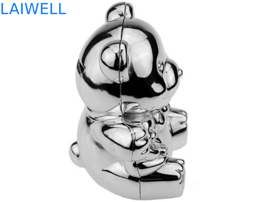 Teddy Bear Coin Bank Die plateado de plata lindo que echa 105*85*118m m