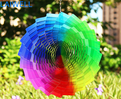 Hilandero de acero impreso ULTRAVIOLETA coloreado multi del viento del jardín los 30*30cm