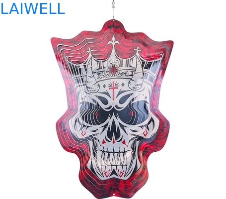Ornamentos colgantes del metal de la vuelta de Rose Metal Wind Spinner 3D del conde de Halloween