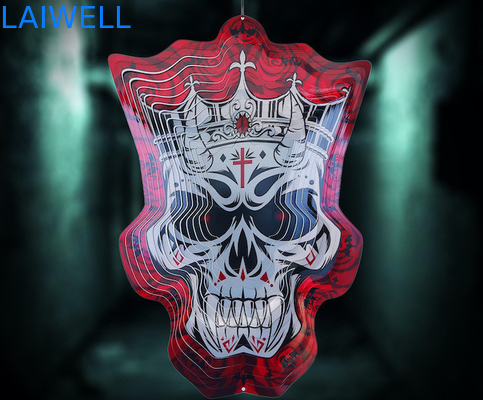 Ornamentos colgantes del metal de la vuelta de Rose Metal Wind Spinner 3D del conde de Halloween