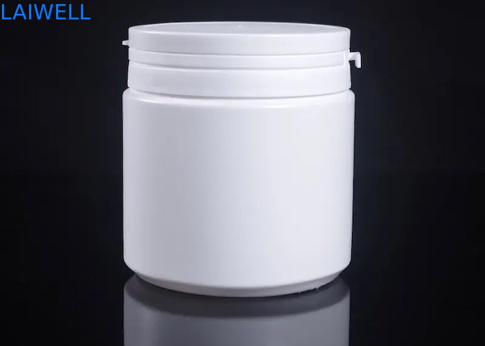 Envases de plástico redondos blancos modernos herméticos del HDPE de los tarros de leche en polvo de la botella 500ML del almacenamiento con el rasgón del casquillo