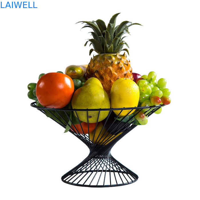 27.5*15*15CM Luxury Black Baking Varnish Iron Fruit Basket Metal Householdware Resistencia al calor y durabilidad a largo plazo