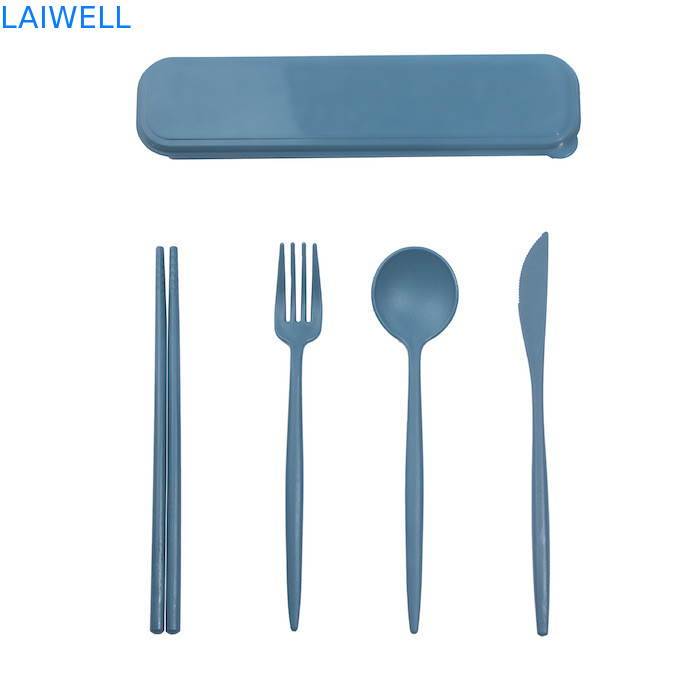 Accesorios de mesa ecológicos ligeros de calidad alimentaria de paja de trigo de fibra de 4 PC