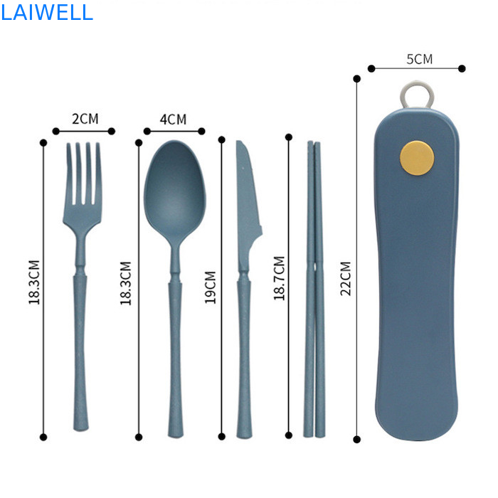 Pantallas de mesa ligeras portátiles sostenibles de 4 PC de color azul, biodegradables y ecológicas, hechas de fibra de paja de trigo respetuosa con el medio ambiente