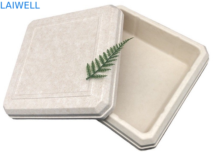 45*45*25MM Color beige Caja de equipaje sostenible EcoPack ligero Accesorios personalizados y reutilizables para embalajes ecológicos