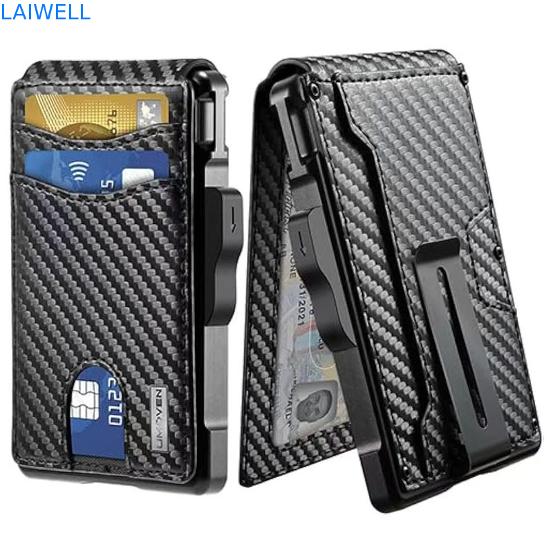 11.2*7.4*1.7cm Negro Porta tarjetas RFID de aluminio de alta capacidad Contiene hasta 12 tarjetas perfecto para viajes de negocios Diseño de lujo
