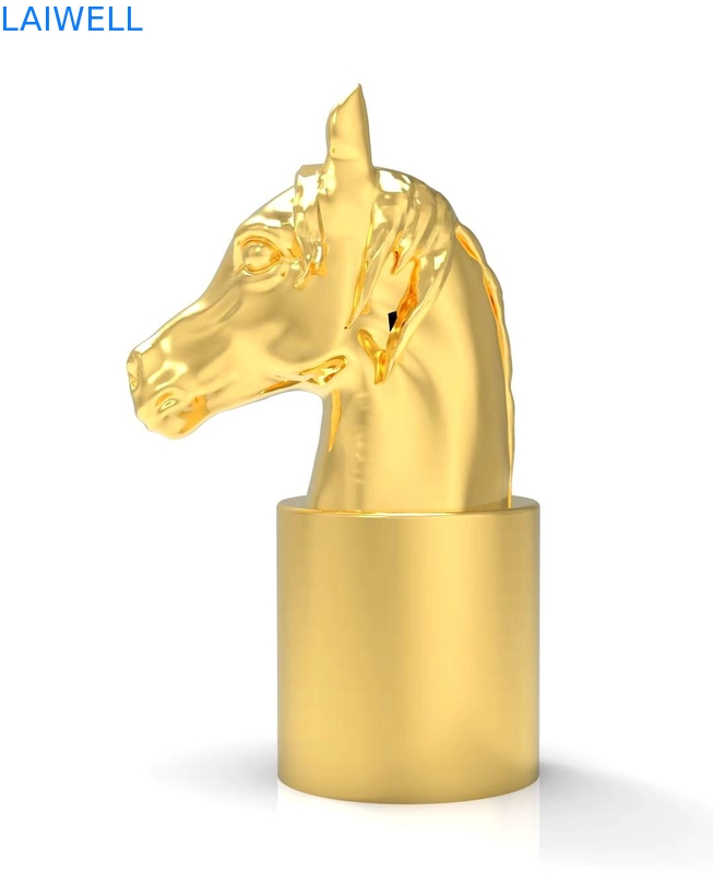 Acabamiento que platea eléctrico de caballo de la cabeza del diseño de perfume de la tapa decorativa de la botella