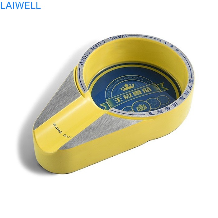 Cenicienta de bolsillo de color gris clásico personalizado para los amantes de los cigarros y los cigarrillos con logotipo grabado con láser