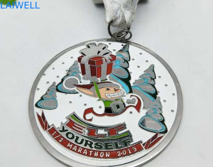 Pintura coloreada aleación del cinc de la medalla del metal del maratón del 1/2