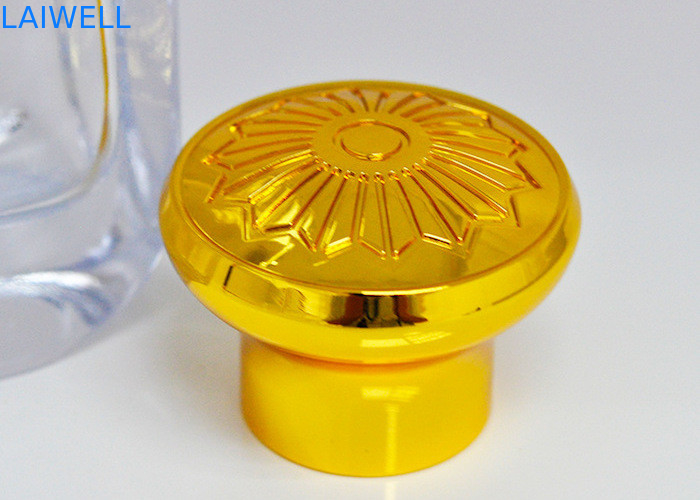 Tapones de perfume de aleación de zinc con revestimiento de color dorado fundido a presión de metal profesional personalizado con interior de 17,2 mm