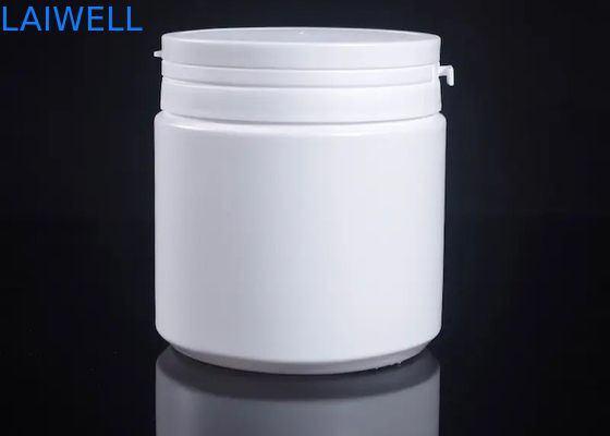 Envases de plástico redondos blancos modernos herméticos del HDPE de los tarros de leche en polvo de la botella 500ML del almacenamiento con el rasgón del casquillo
