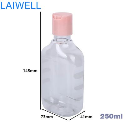 Envases de plástico reutilizables de las botellas transparentes de la loción del cuadrado del ANIMAL DOMÉSTICO de 73*41*145M M 250ML Eco para la organización casera