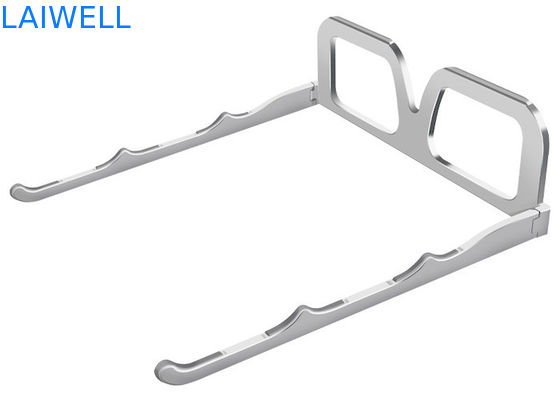 Cree el soporte de aluminio de plata plegable del ordenador portátil para requisitos particulares del metal del tenedor de la libreta de los vidrios