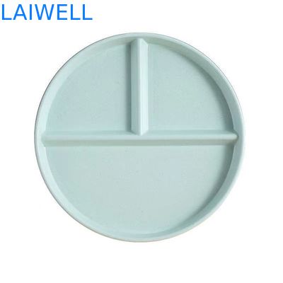 22CM Trigo verde Fibra de paja Hay compartimientos anticaídas Plato de comida Ecológico Comedor ecológico Suministros de vajilla