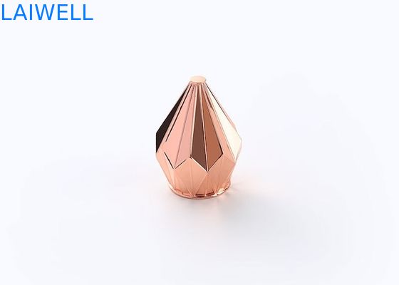 Tapa de botella de perfume de aleación de zinc dorada con forma de diamante única de lujo para tapas de botellas de fragancia, fundición a presión y mecanizado CNC