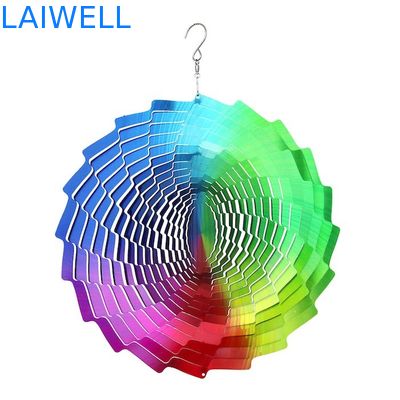 Hilandero de acero impreso ULTRAVIOLETA coloreado multi del viento del jardín los 30*30cm