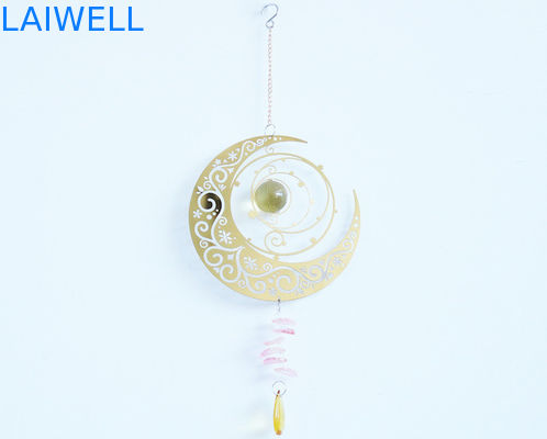 Carillones de viento giratorios del metal del estilo del metal del viento del hilandero del diseño nórdico de la luna